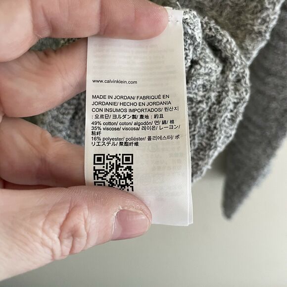 Calvin Klein Jeans Gray Marled Textured Knit Sweater - Size Medium - Cozycore - Picture 4 of 5